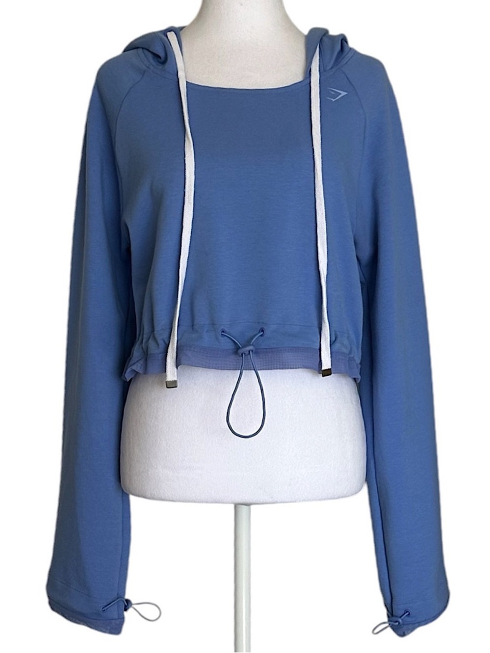 Gymshark Whitney Simmons Cropped Hoodie Logo Blue Women’s Small Athleisure
